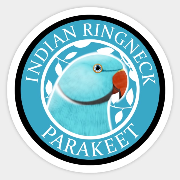 Indian Ringneck Parrot (Blue Mutation) Sticker by OhikiStudio